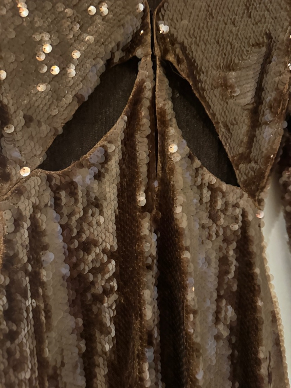 Christopher Esber Brown Sequin Long Sleeve Gown - Picture 3 of 5